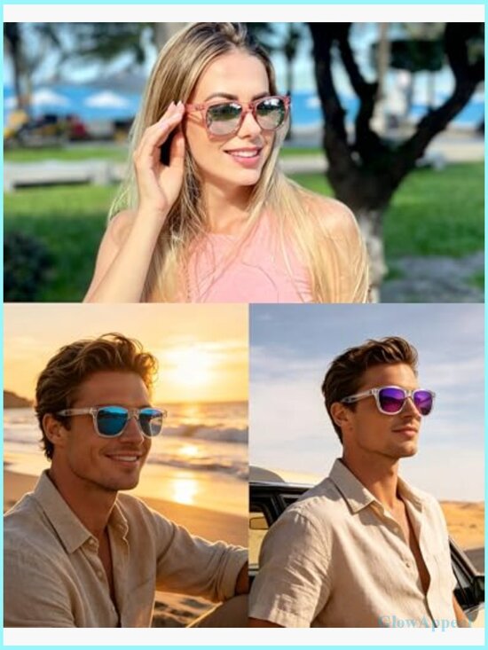 3 Pack Square Polarized Sunglasses UV Protection Trendy Shades main image 6
